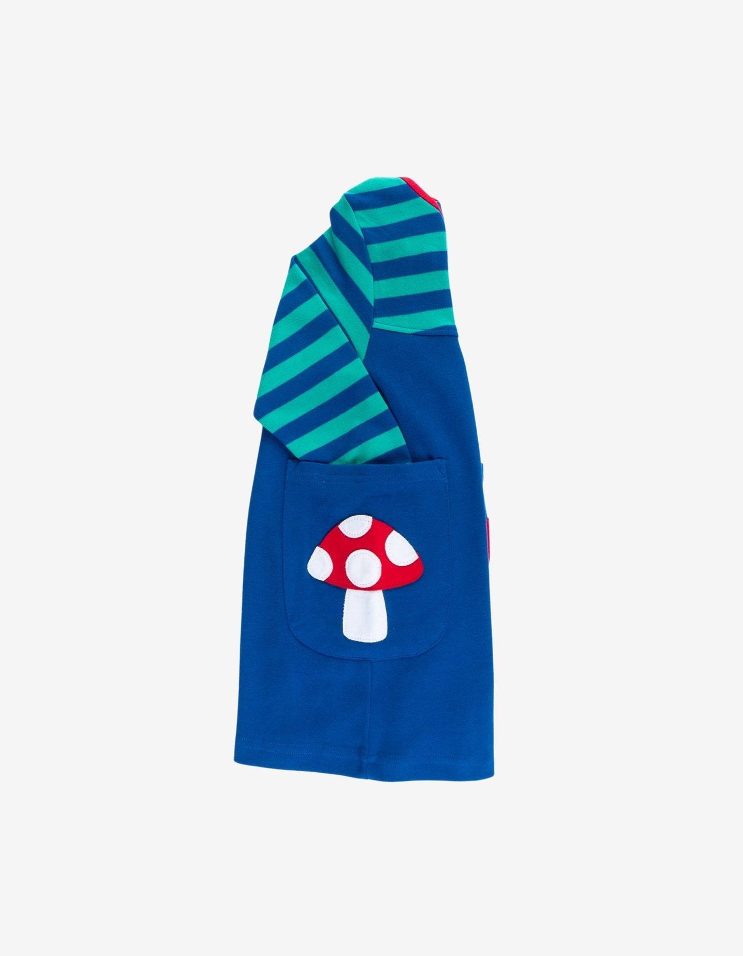 Blue striped dress with mushroom detailing