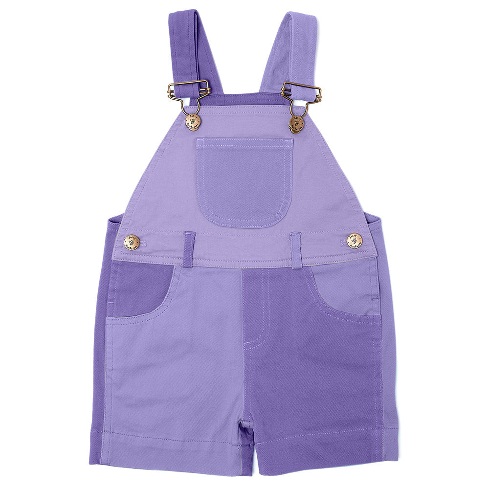 Dotty Dungarees Tonal Colourblock Dungaree Shorts - Purple