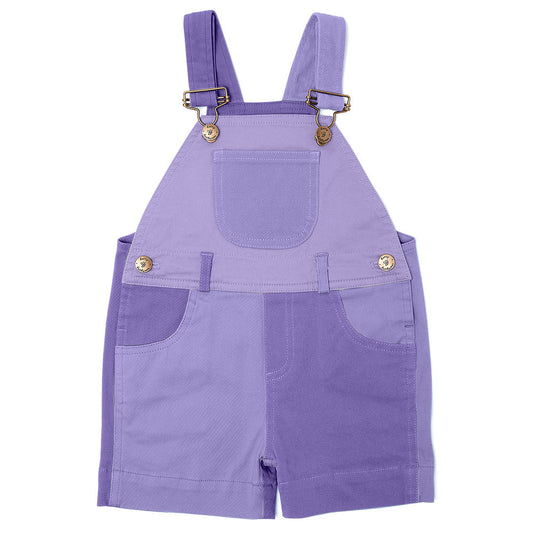 Dotty Dungarees Tonal Colourblock Dungaree Shorts - Purple