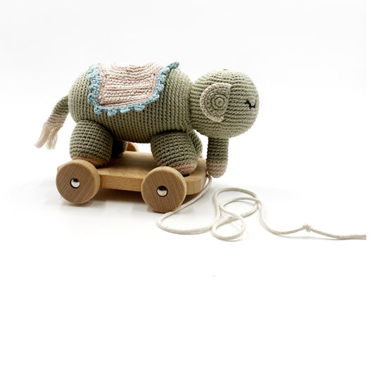 Pebble 2 in 1 Pull Along Teal Elephant Toy image 0