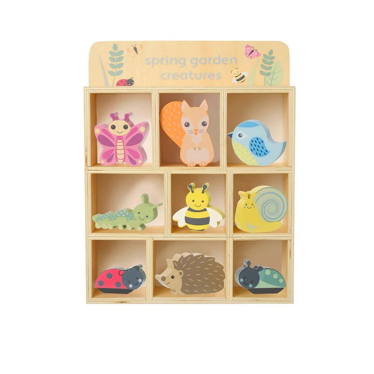 Orange Tree Toys Spring Garden Wooden Creatures & Shelf image 0