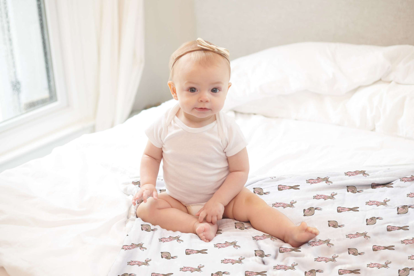 Newcastle Classics Bunnies Bamboo Baby Headband image 1