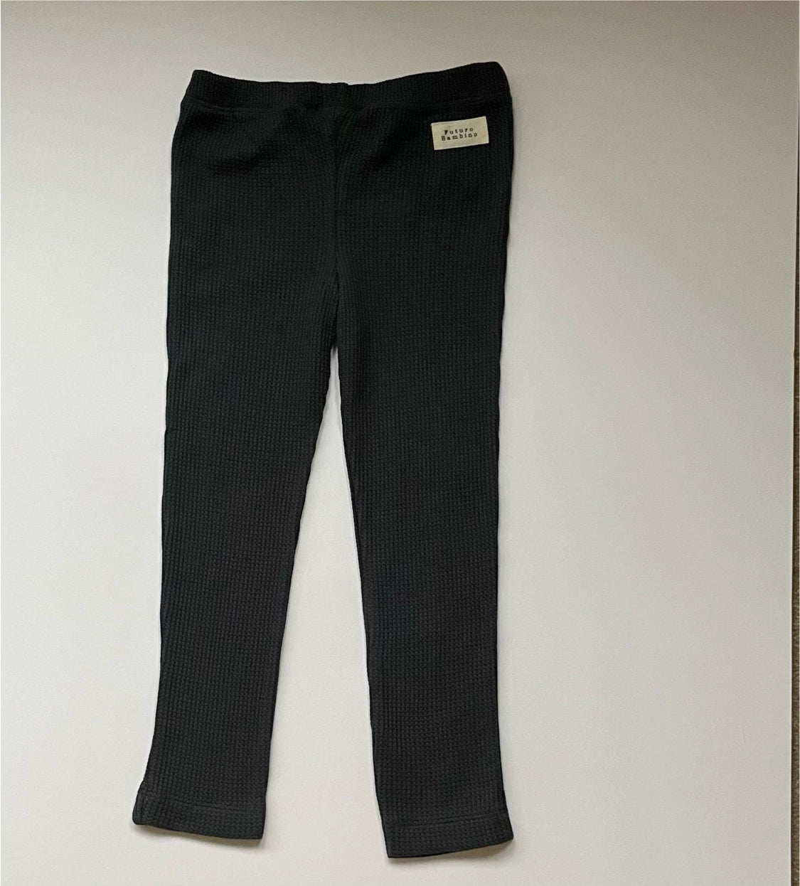 Charcoal unisex waffle leggings for children