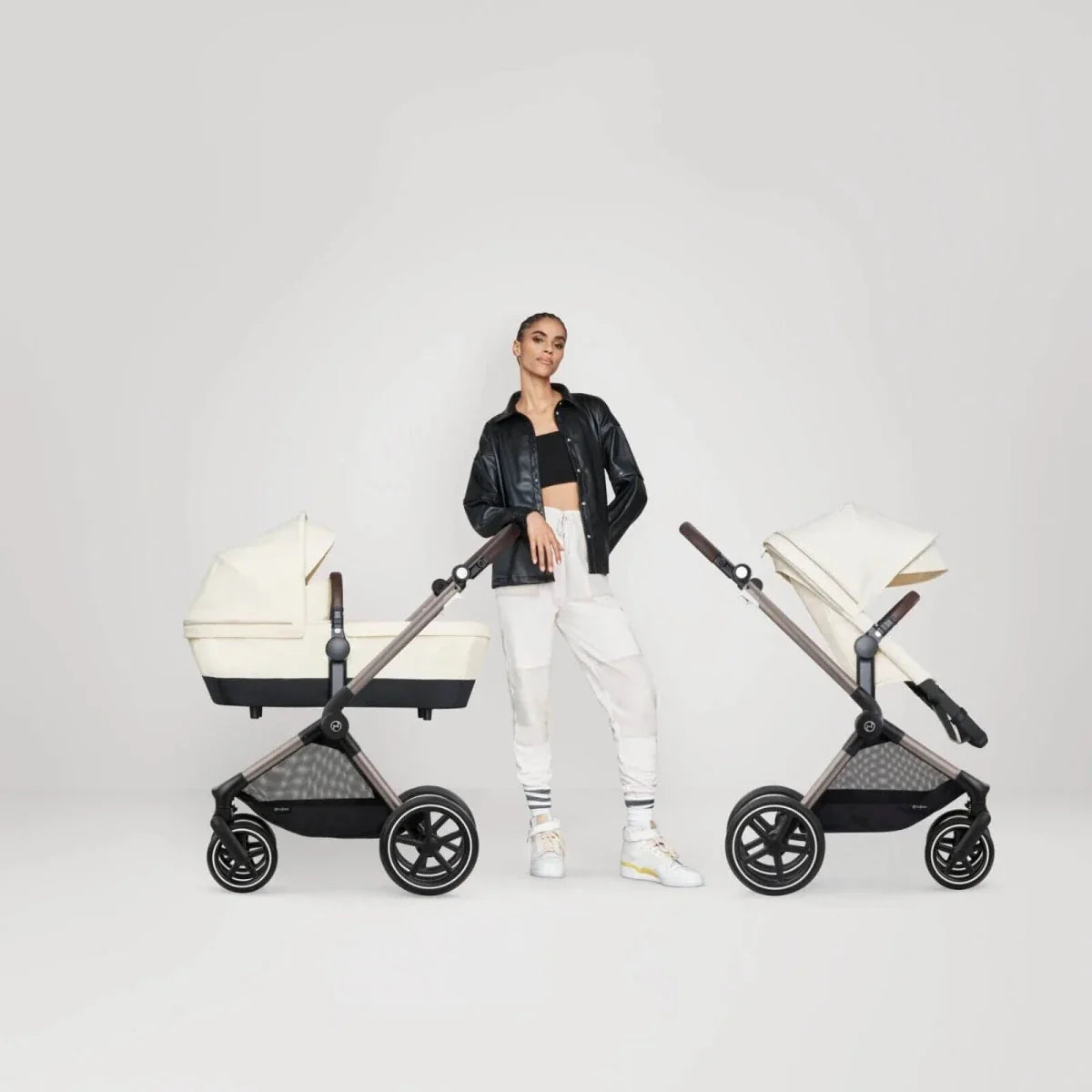 Cybex EOS Lux Silver 2-in-1 Pushchair - Moon Black