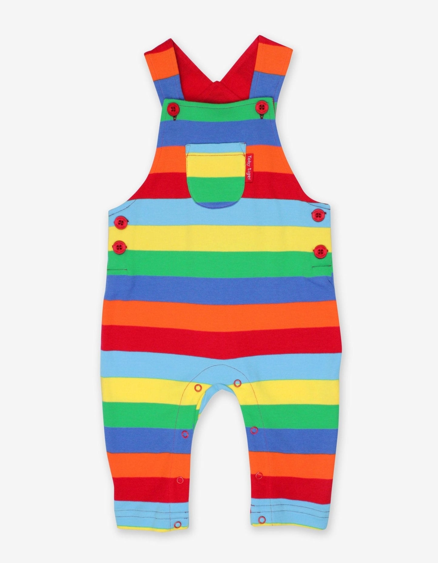 Toby Tiger Organic Multi Stripe Dungarees
