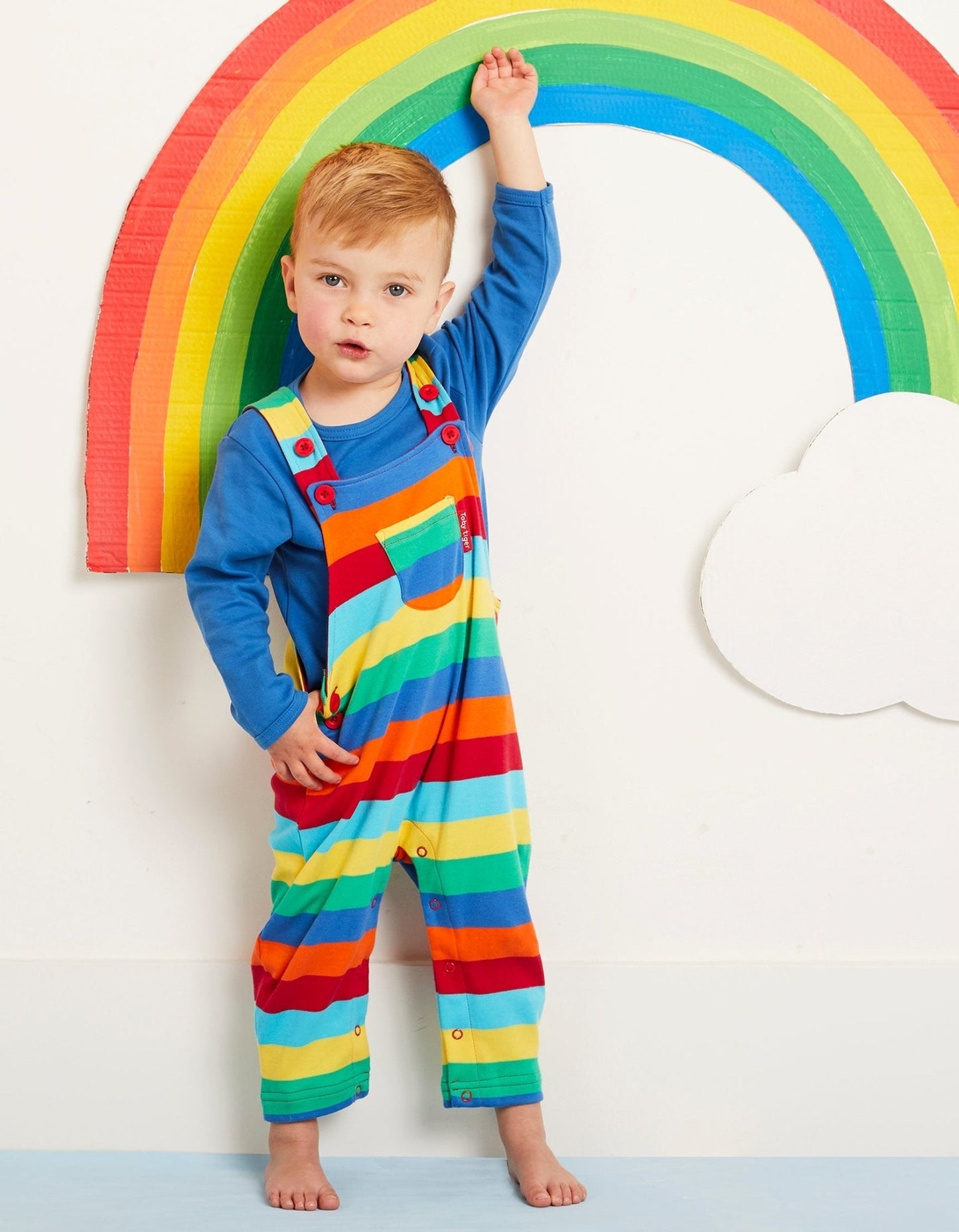 Toby Tiger Organic Multi Stripe Dungarees