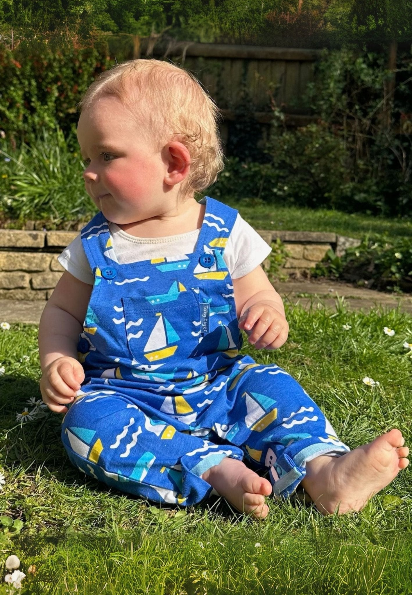 Toby Tiger Organic St Ives Print Dungarees