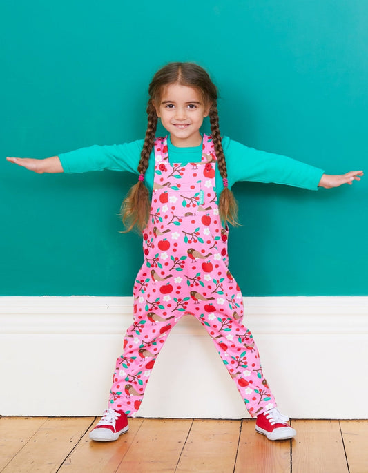 Toby Tiger Organic Robin Print Dungarees