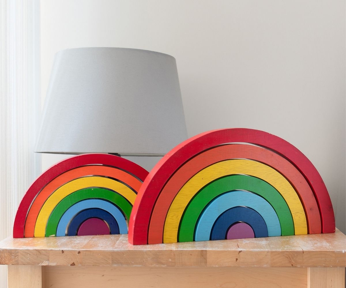 Fairtrade Handmade Large Wooden Rainbow Toy by Best Years image 0