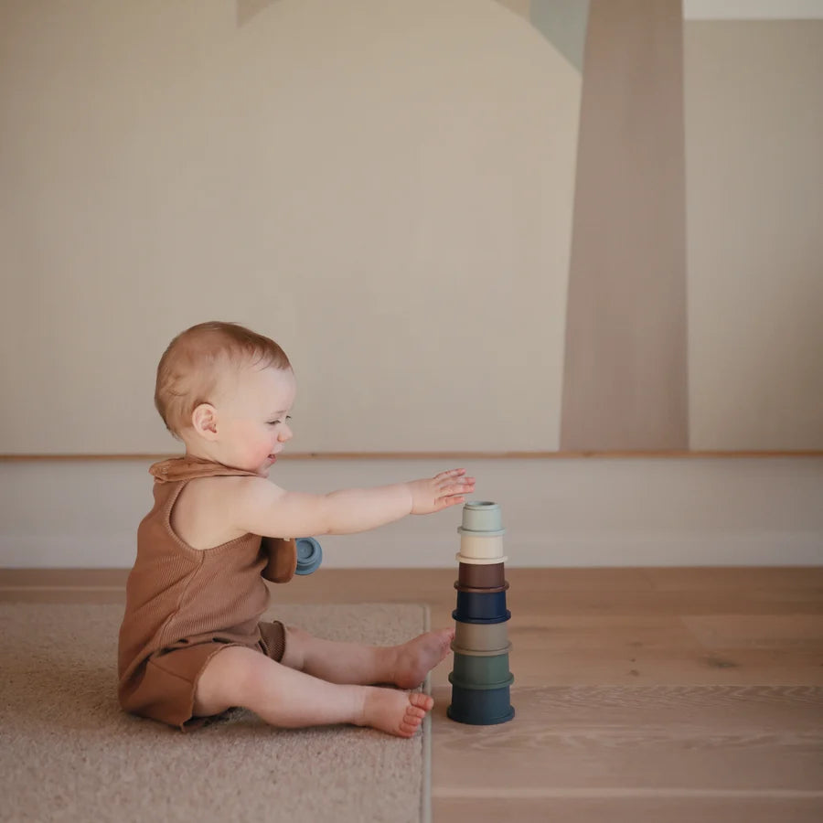 Mushie Stacking Cups Toy – Danish Hygge Nesting Set