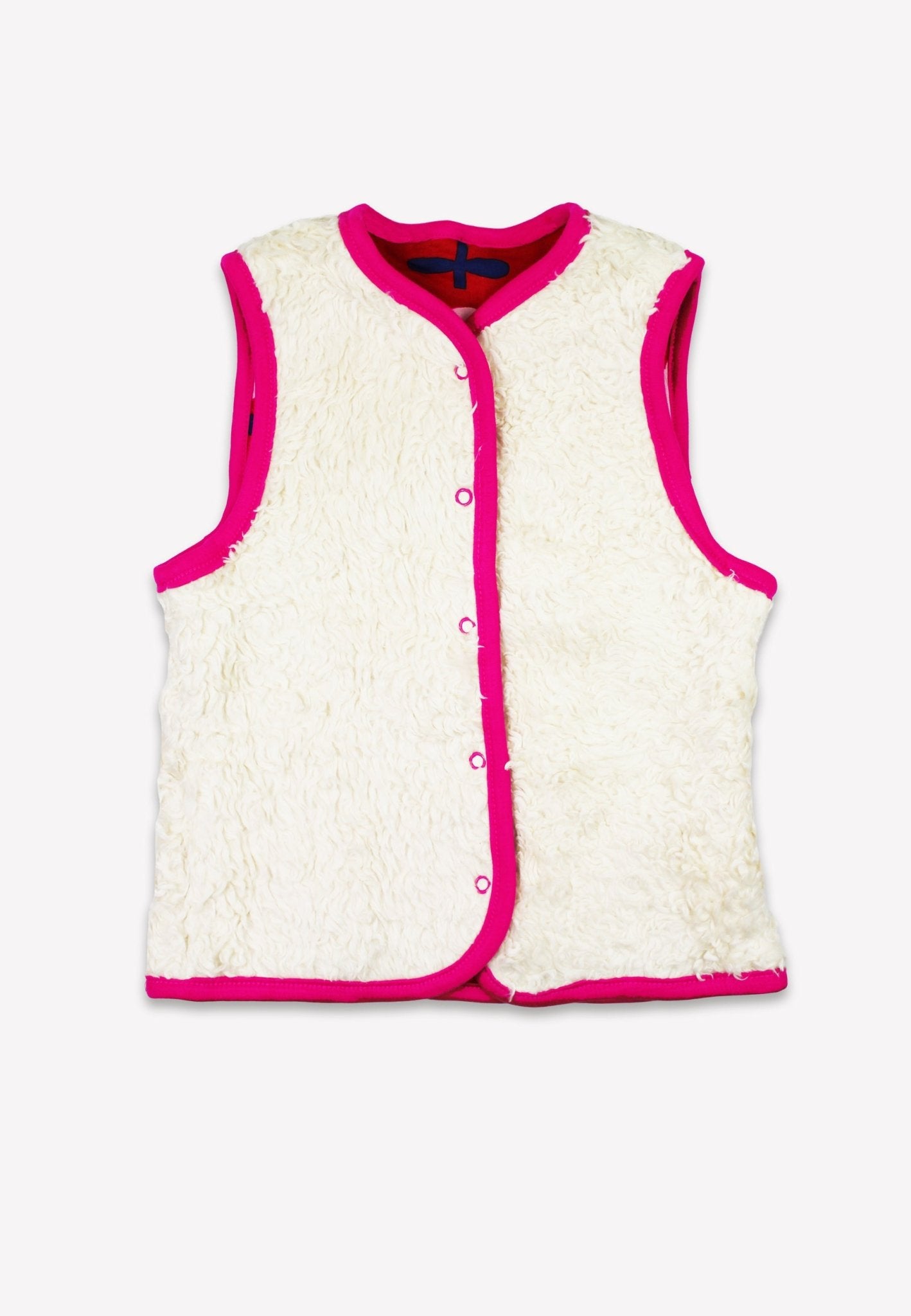 Toby Tiger Organic Pink Flower Print Reversible Gilet