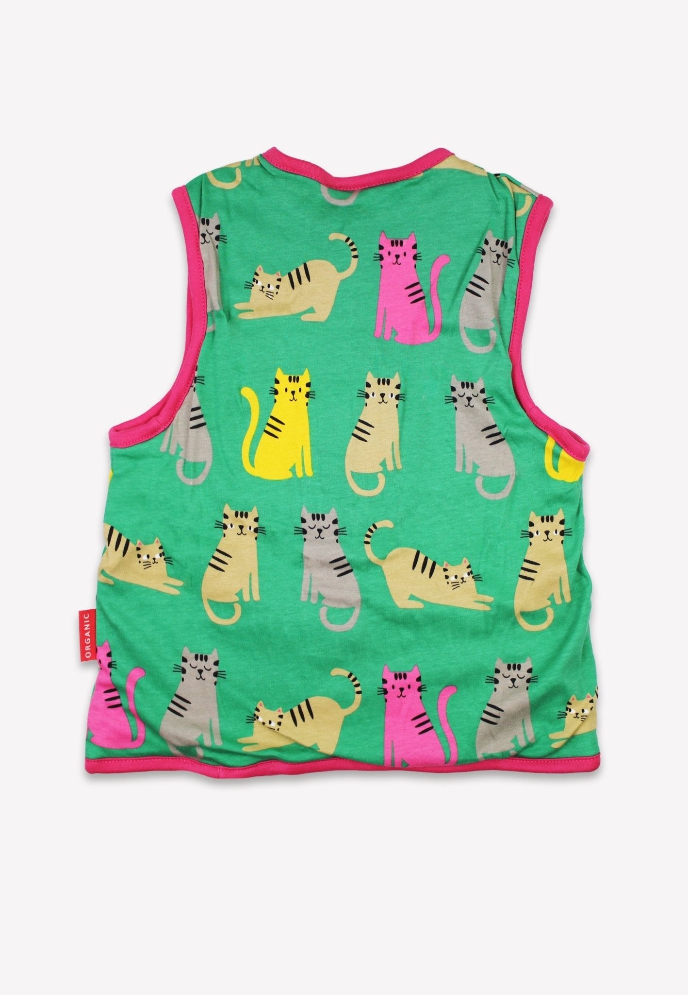 Toby Tiger Organic Kitten Print Reversible Gilet
