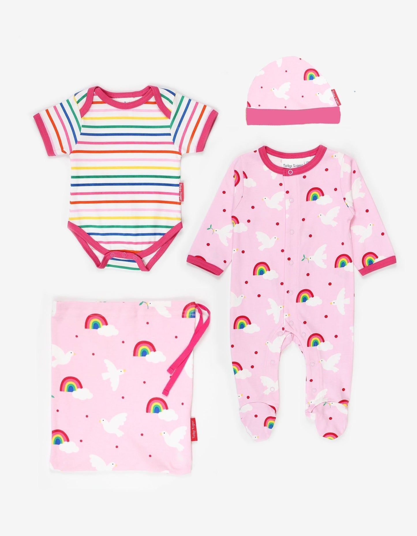 Toby Tiger Organic Dove Print Baby Gift Set