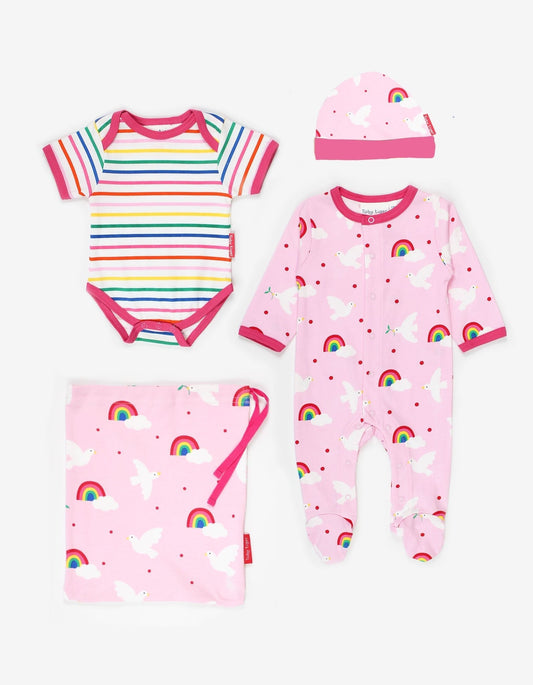 Toby Tiger Organic Dove Print Baby Gift Set