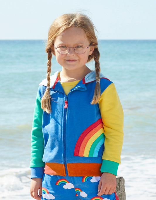 Toby Tiger Organic Rainbow Applique Hoodie