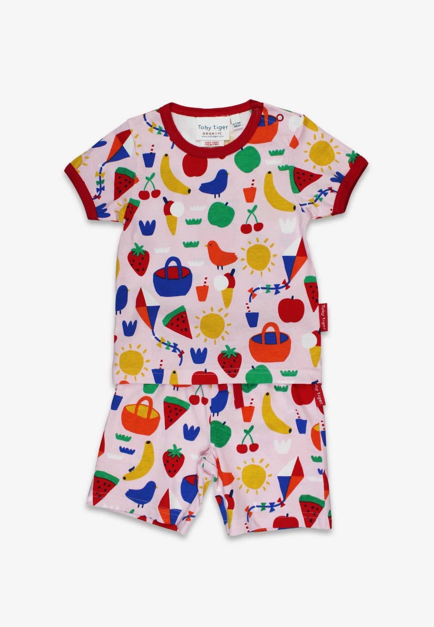 Toby Tiger Organic Picnic Print Short Pyjamas