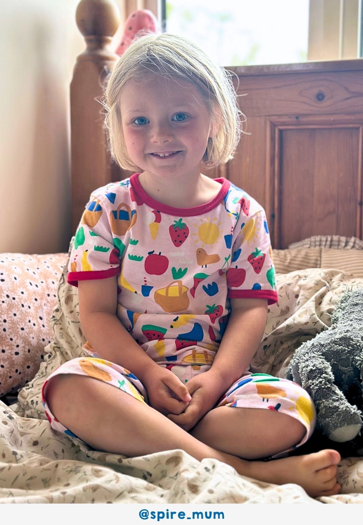 Toby Tiger Organic Picnic Print Short Pyjamas