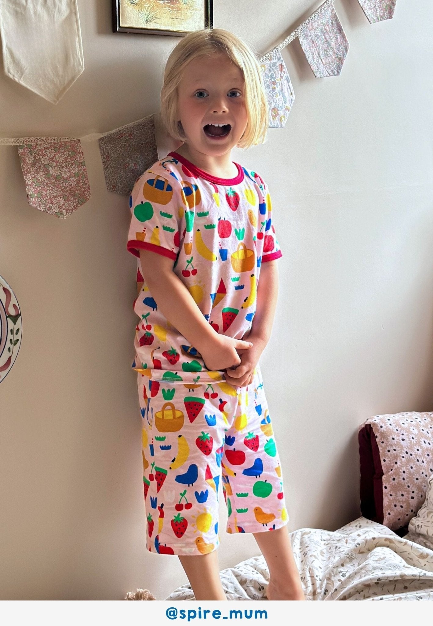 Toby Tiger Organic Picnic Print Short Pyjamas