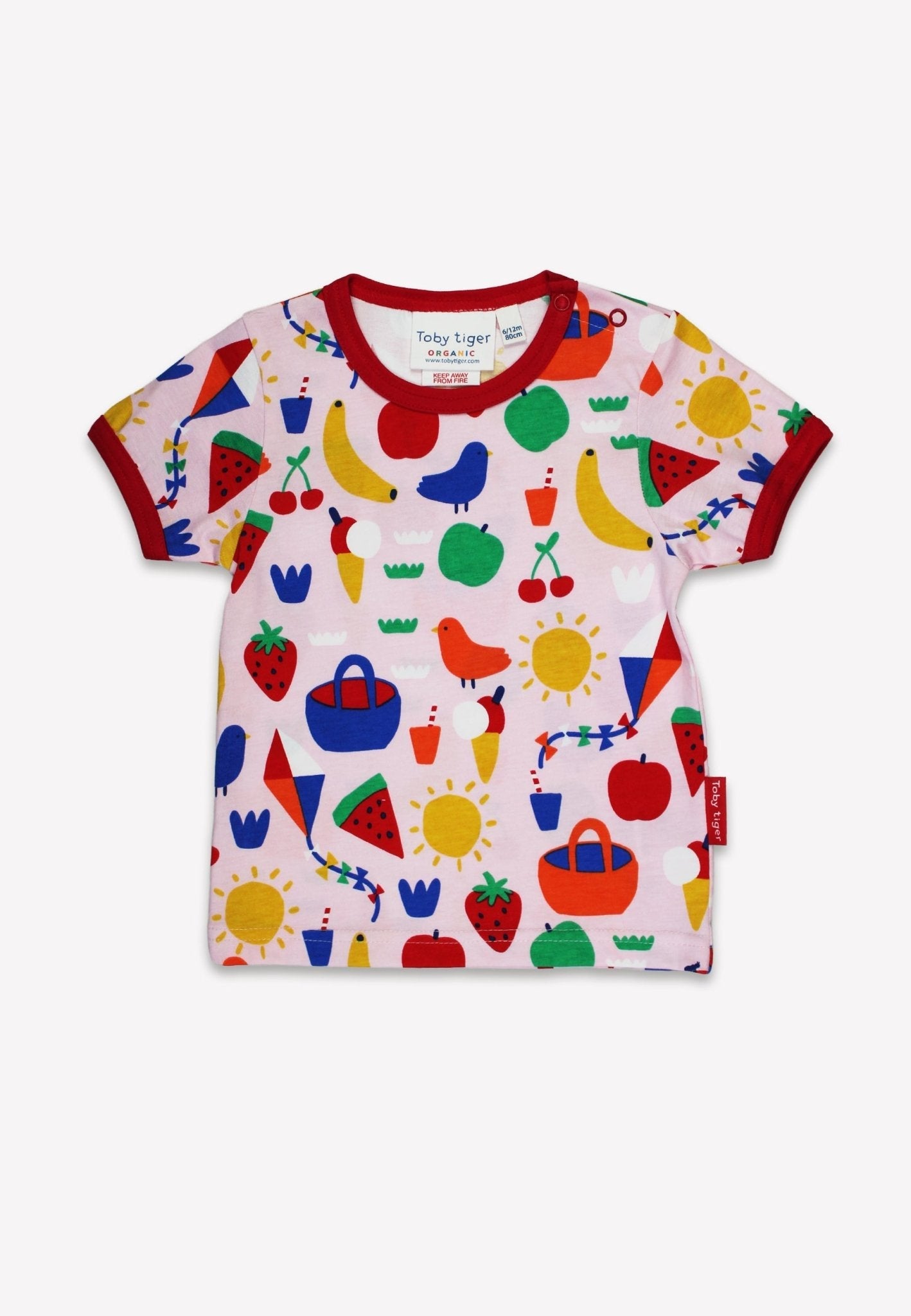 Toby Tiger Organic Picnic Print Short Pyjamas
