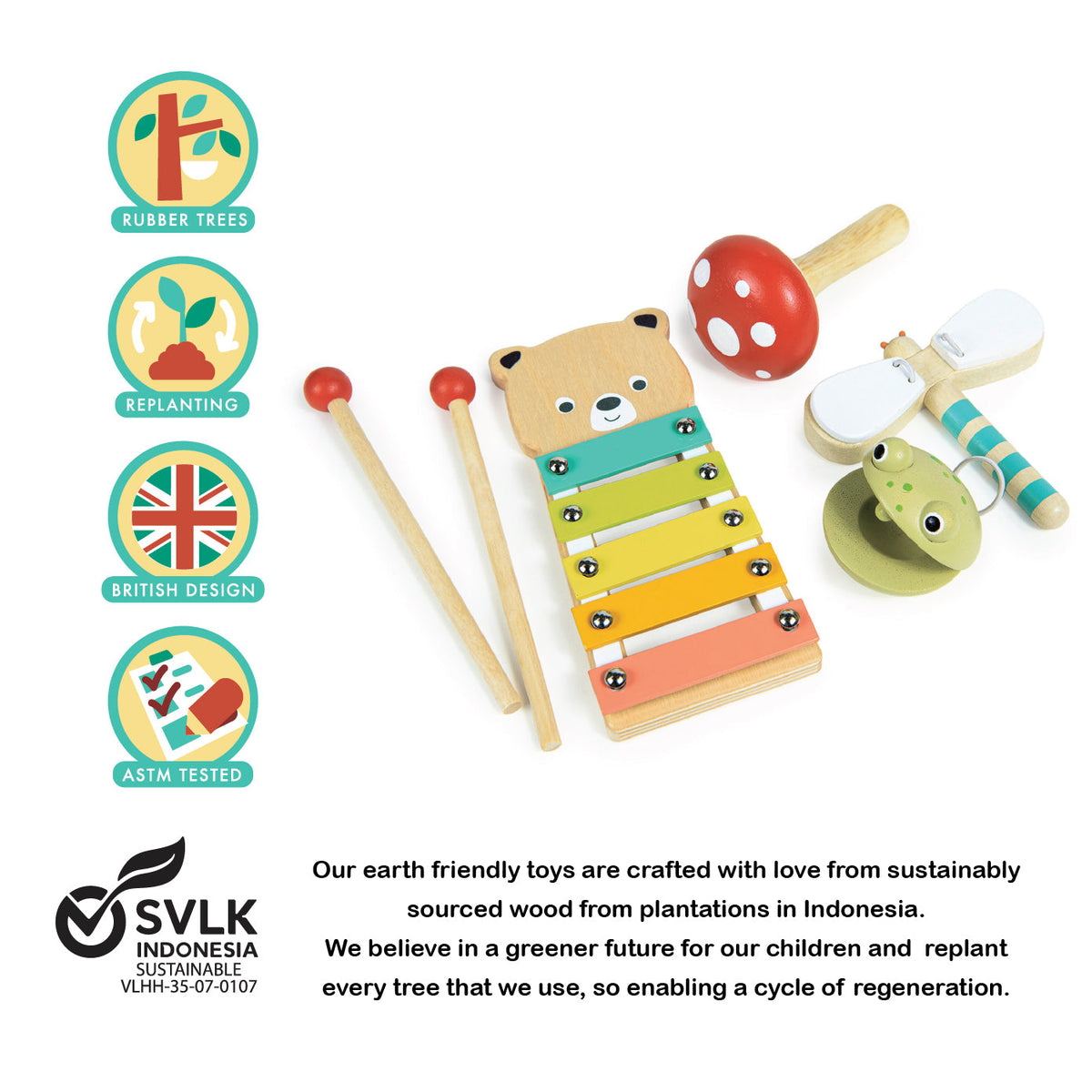 Mentari Woodland Music Set | Wooden Musical Instruments
