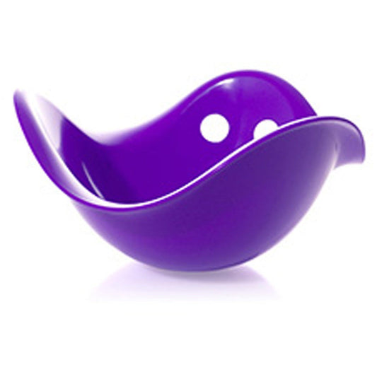 Purple plastic moluk bilibo on a white background