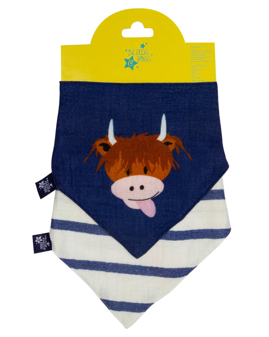Hamish Highland Cow Muslin 2pk Bibs
