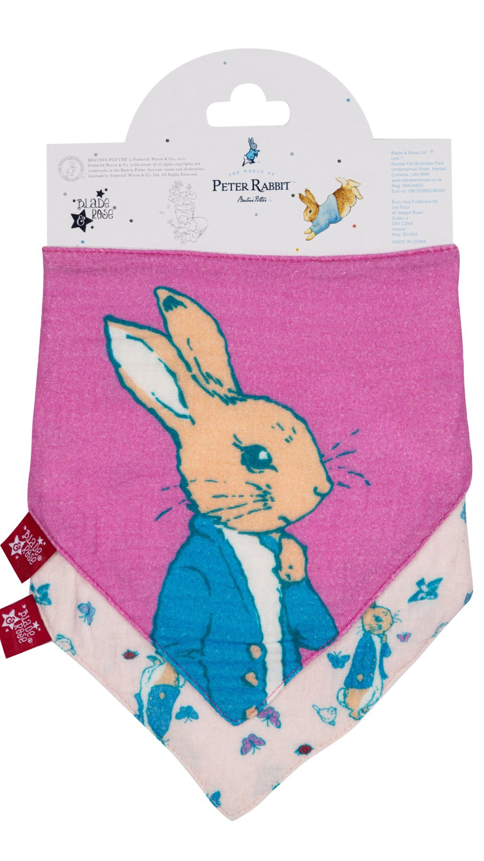 Peter Rabbit™ Love Summer Pink Muslin Bibs 2pk