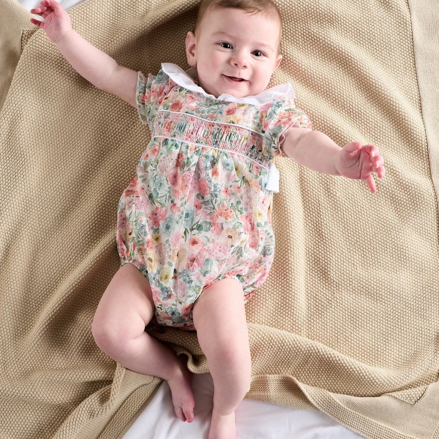 Dandelion Floral Smocked Romper