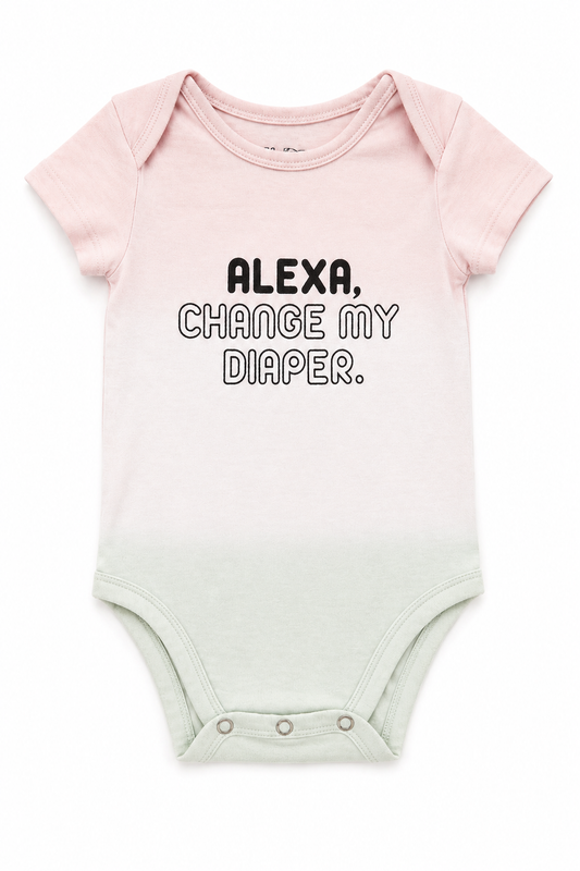 Funny "Alexa Change My Diaper" Organic Baby Vest