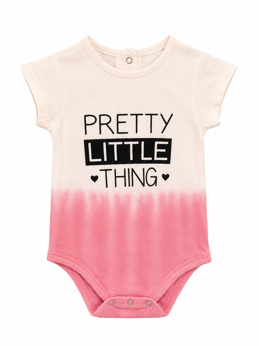 "Pretty Little Thing" Pink Dip Dye Organic Baby Vest