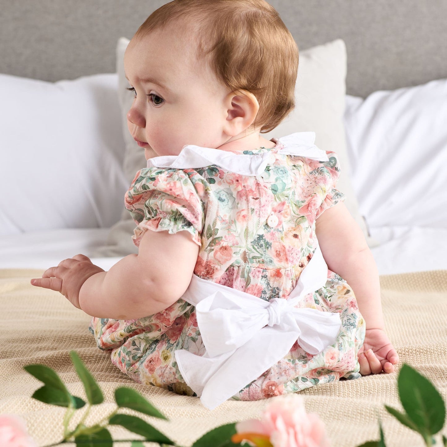 Dandelion Floral Smocked Dress and Bloomers