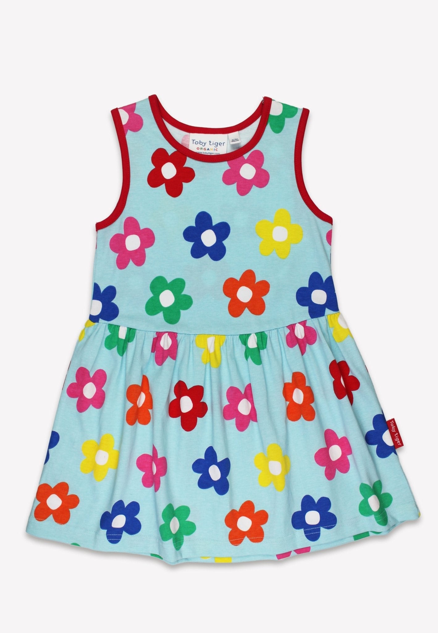Toby Tiger Organic Rainbow Bloom Print Summer Dress