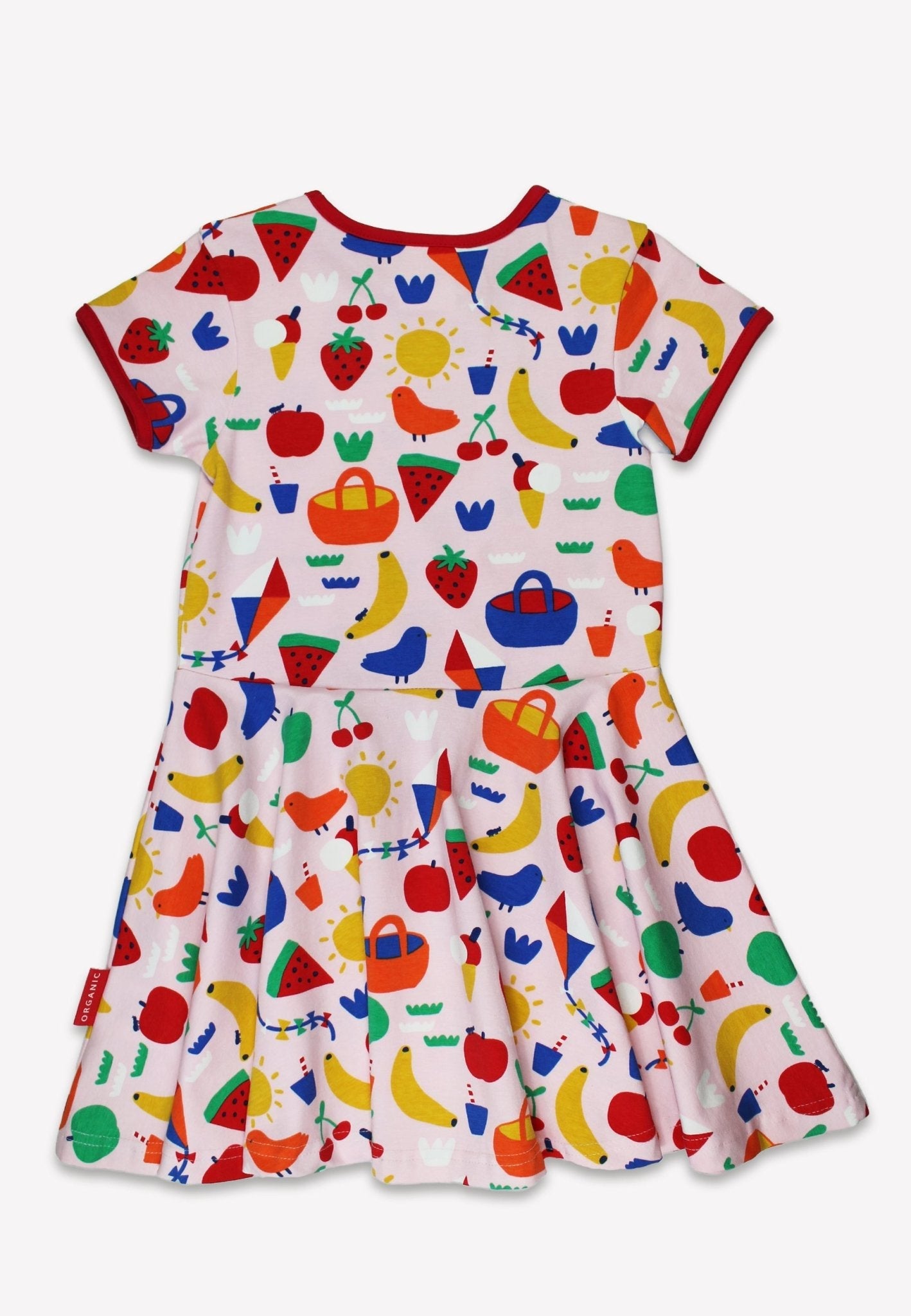 Toby Tiger Organic Picnic Print Short Sleeved Skater Dress