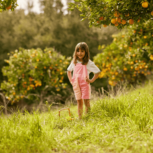 Dotty Dungarees Tonal Colourblock Shorts Dungarees - Pink