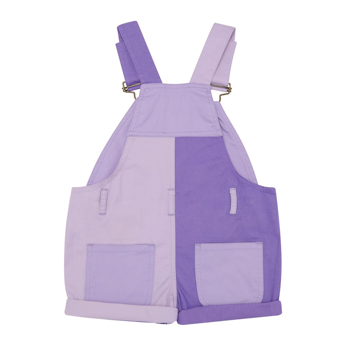 Dotty Dungarees Tonal Colourblock Dungaree Shorts - Purple